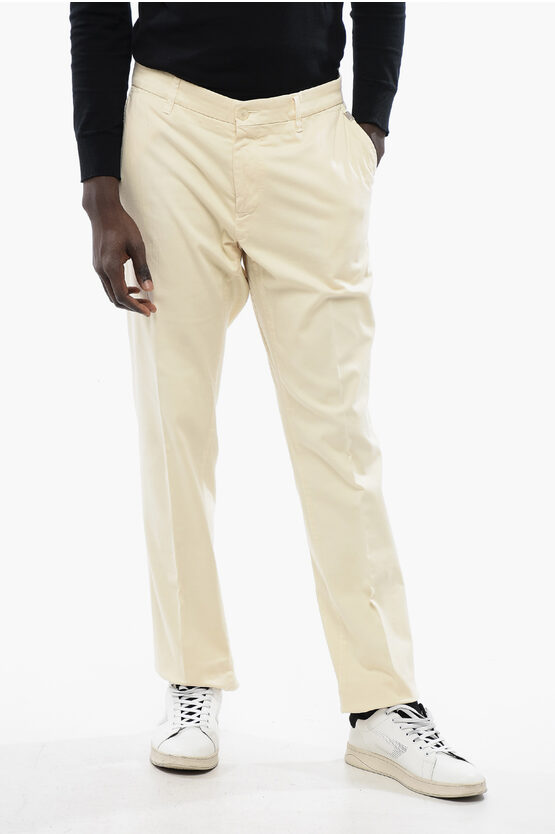 Corneliani Id Cotton Pants With Suede Patch