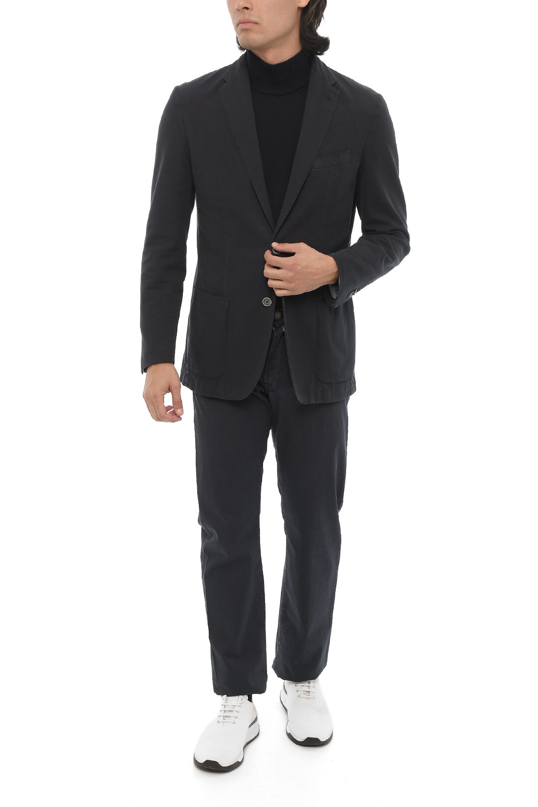 [ROMANTIC CROWN]★NOTCHED LAPEL KNIT BLAZER Ming Wang Plus Size Notch Lapel 3/4 Sleeve One Button Knit