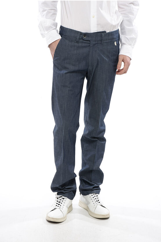 Corneliani Id Cotton Gradient Pants In Gray