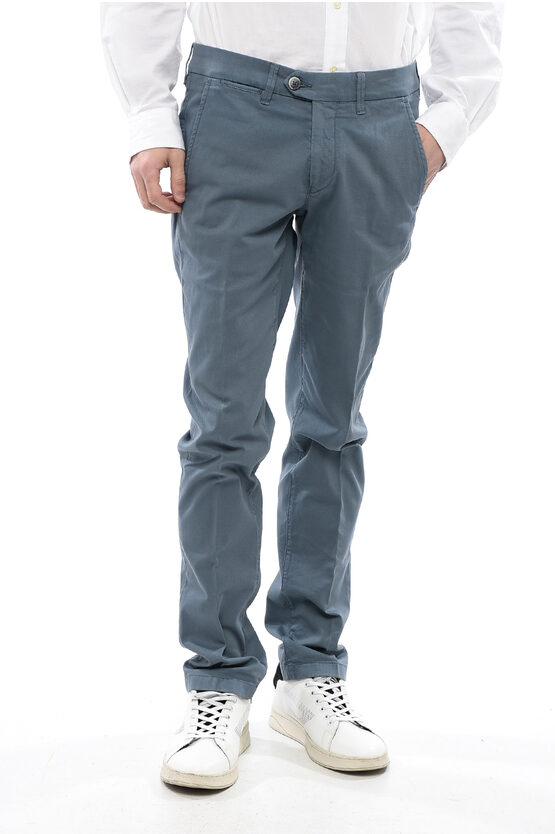 Corneliani Id Cotton Hopsack Pants In Gray