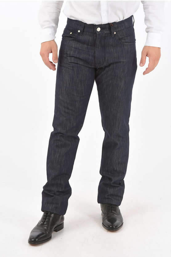 Shop Corneliani Id Cotton Silk 5-pocket Jeans