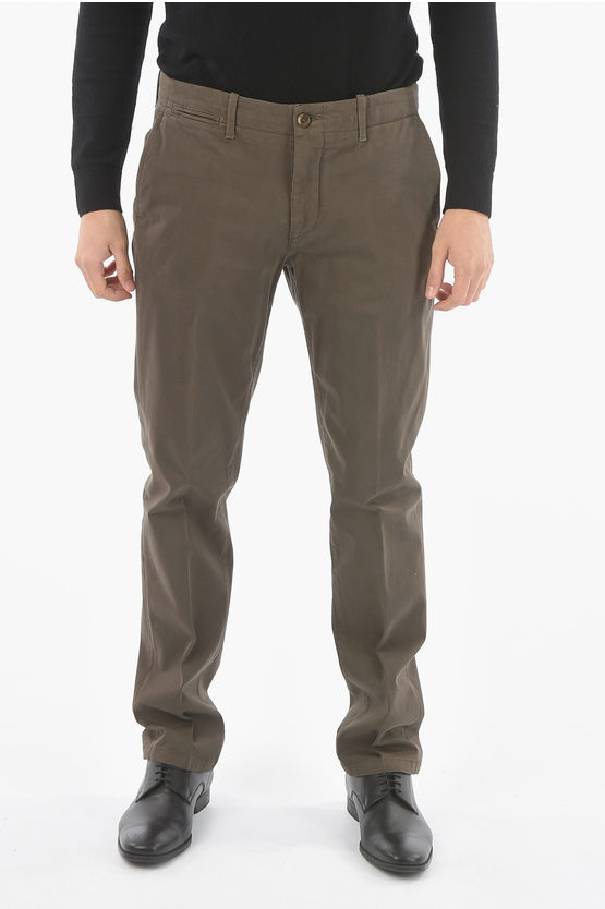 Corneliani Id Cotton Stretch M Alga Chinos In Gray