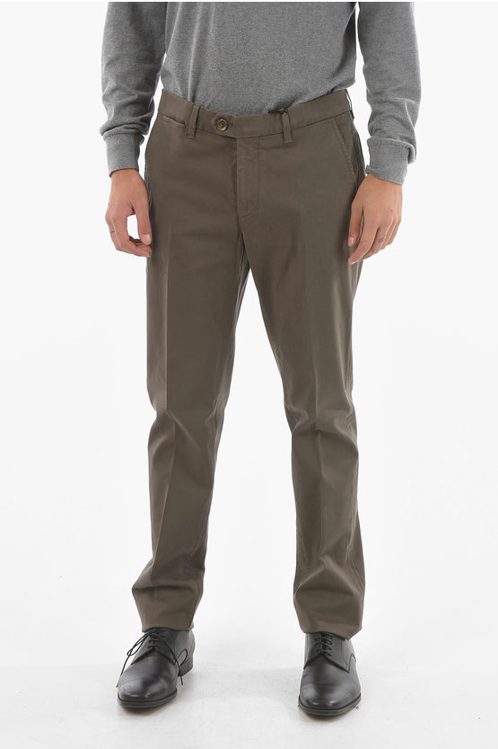 Corneliani Id Cotton Stretch Mid-rise Malga Chino Pants