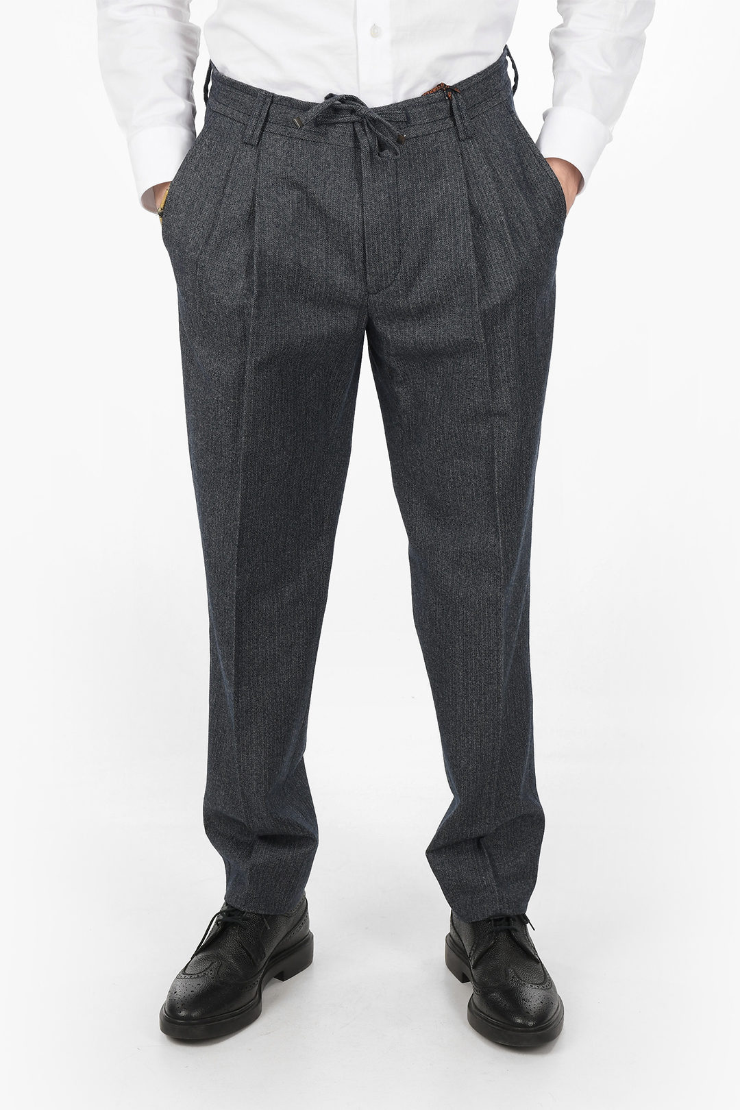 Corneliani ID Doublepleated Herringbone Pants herren Glamood Outlet