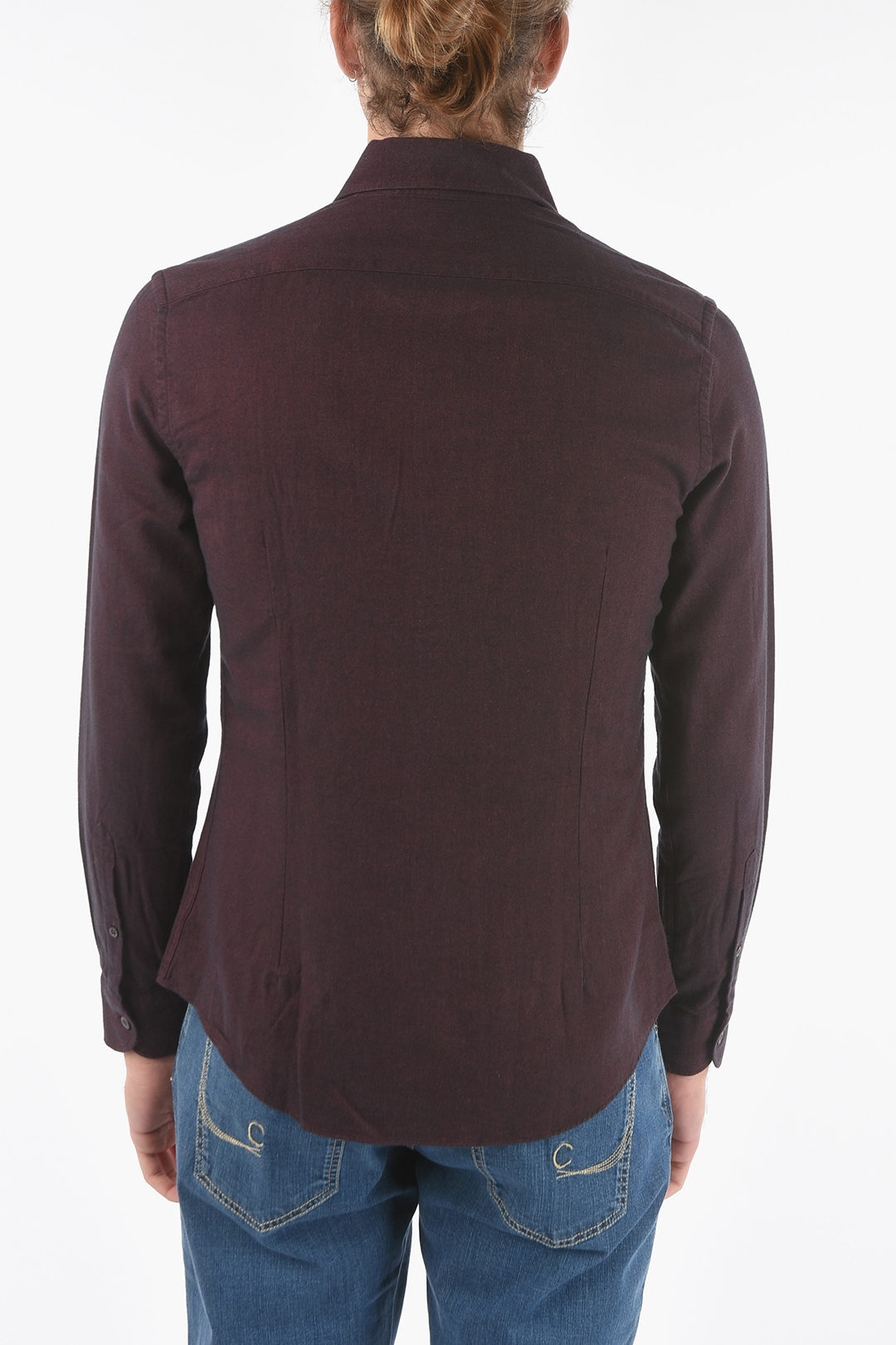 Corneliani ID Herringbone Cotton Shirt with Breastpocket men Glamood