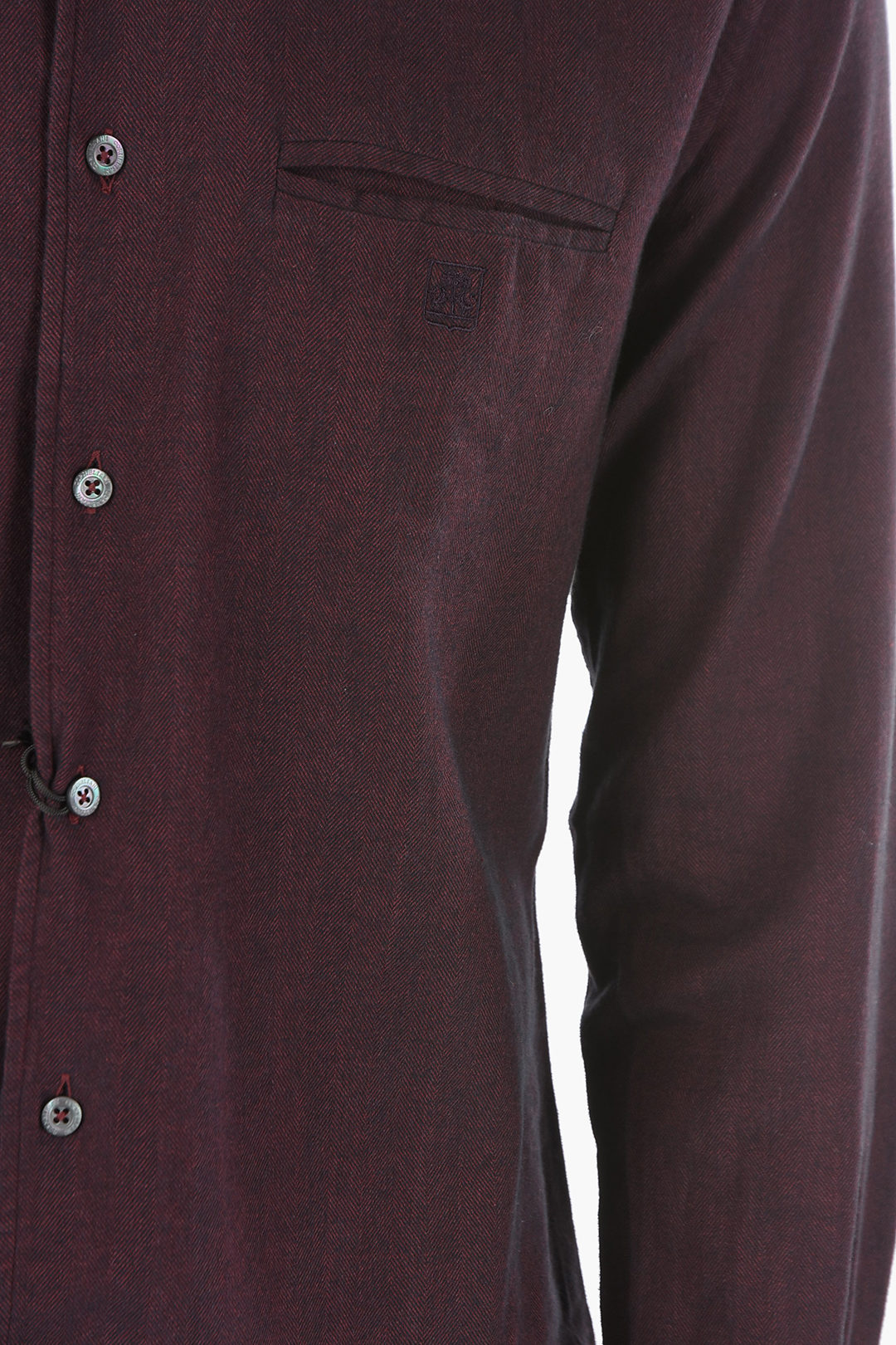 Corneliani ID Herringbone Cotton Shirt with Breastpocket men Glamood