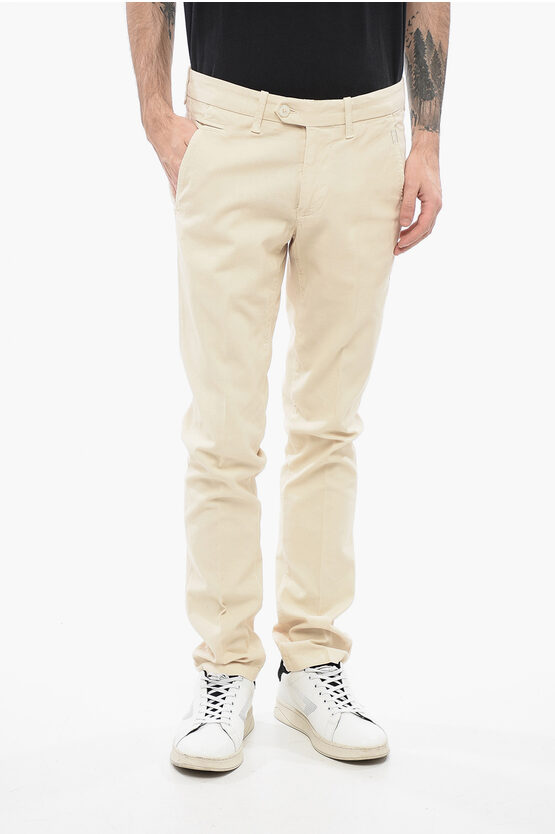Corneliani Id Cotton And Linen Regular Waist Chinos Pants