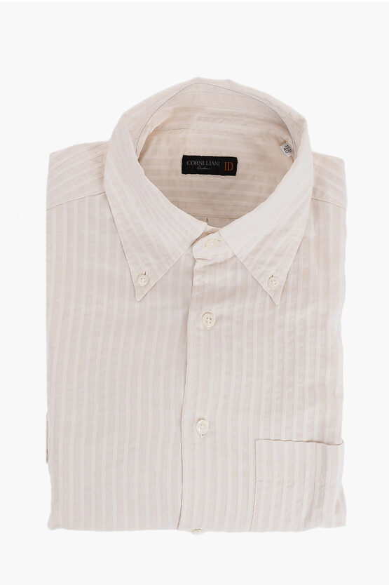 Corneliani Id Jacquard Silk Blend Button-down Shirt