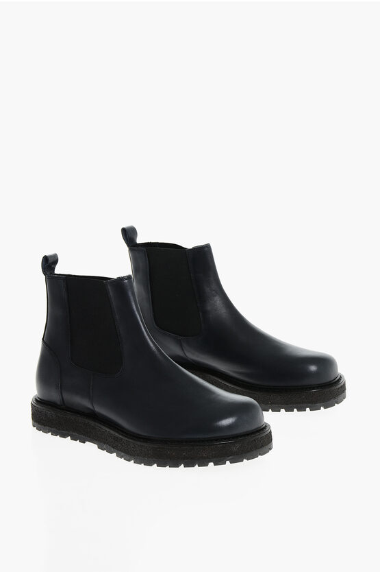 Corneliani Id Leather Chelsea Boots In Black