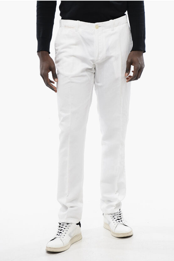 Corneliani Id Linen-blended Pants With Welt Pockets