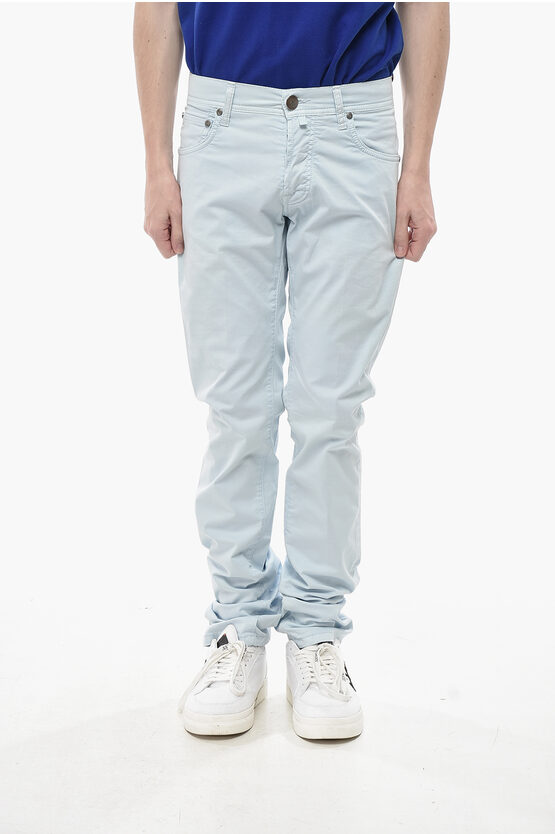 Corneliani Id Luxury Denim Tone-on-tone Embroidered Jeans In Pink