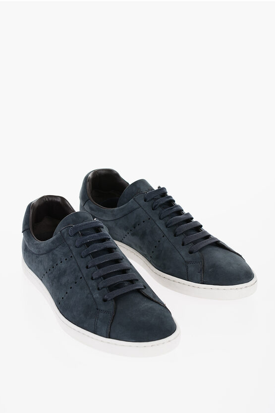 Shop Corneliani Id Nabuk Low-top Sneakers With Contrasting Sole