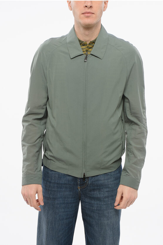 Corneliani Id Nylon Winbreaker Jacket With Frontal Zip