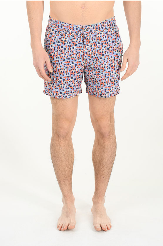 Shop Corneliani Id Printed Swim Shorts