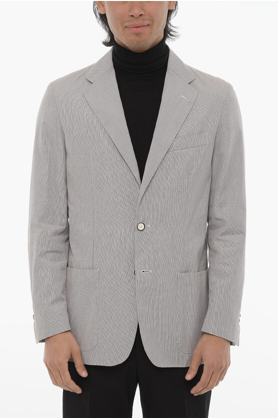 Corneliani Id Side Vents Notch Lapel Identity 2-button Blazer In Gray