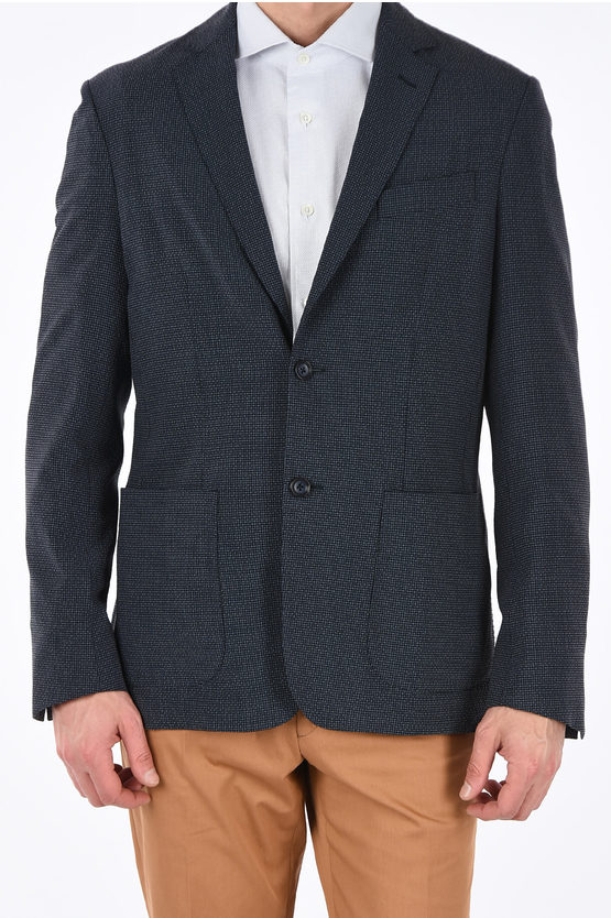 CORNELIANI ID SILK AND VIRGIN WOOL SINGLE-BREASTED BLAZER 