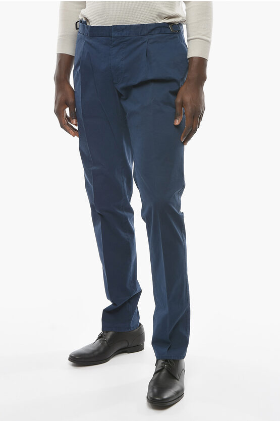 Corneliani Id Single-pleated Chino Pants With Adjustable Waist