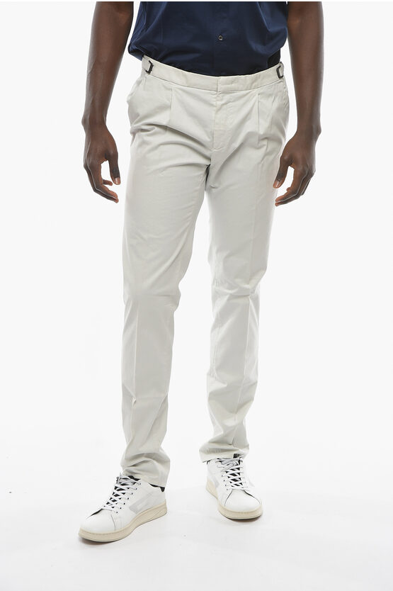 Shop Corneliani Id Single-pleated Chino Pants With Adjustable Waist