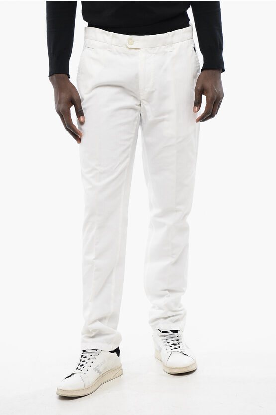 Corneliani Id Solid Color Cotton And Linen Chino Pants