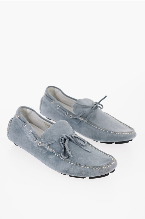 Shop Corneliani Id Solid Color Suede Boat Deck Shoes