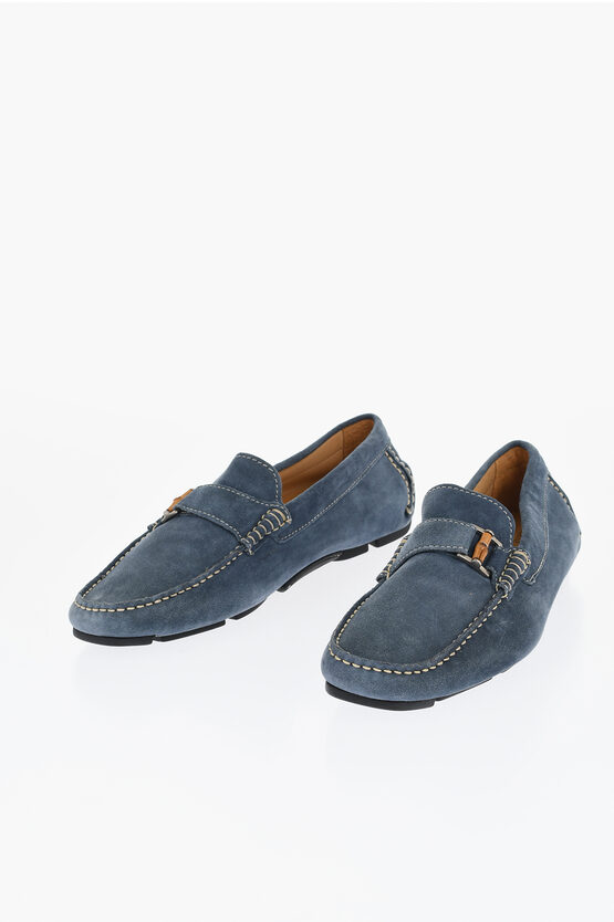 Corneliani Id Solid Color Suede Driving Loafers