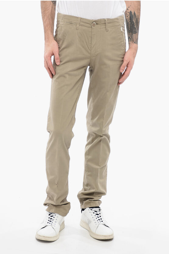 CORNELIANI ID STRETCH COTTON CHINOS PANTS WITH BELT LOOPS 