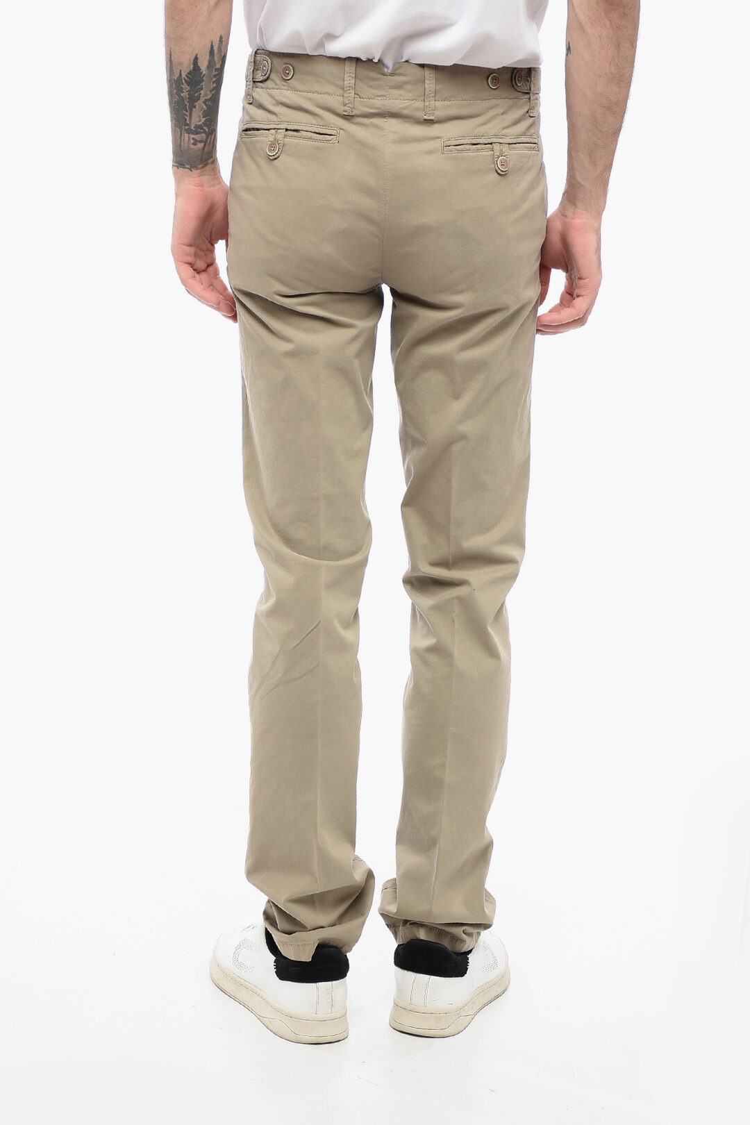 0950~Stretch Cotton Chino Pants with Belt Loops main image 1