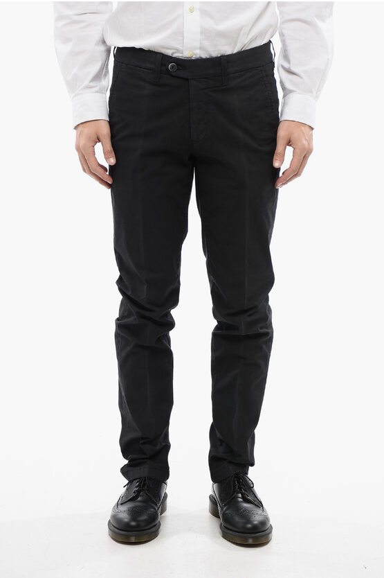 Corneliani Id Stretch Cotton Chinos Pants With Belt Loops