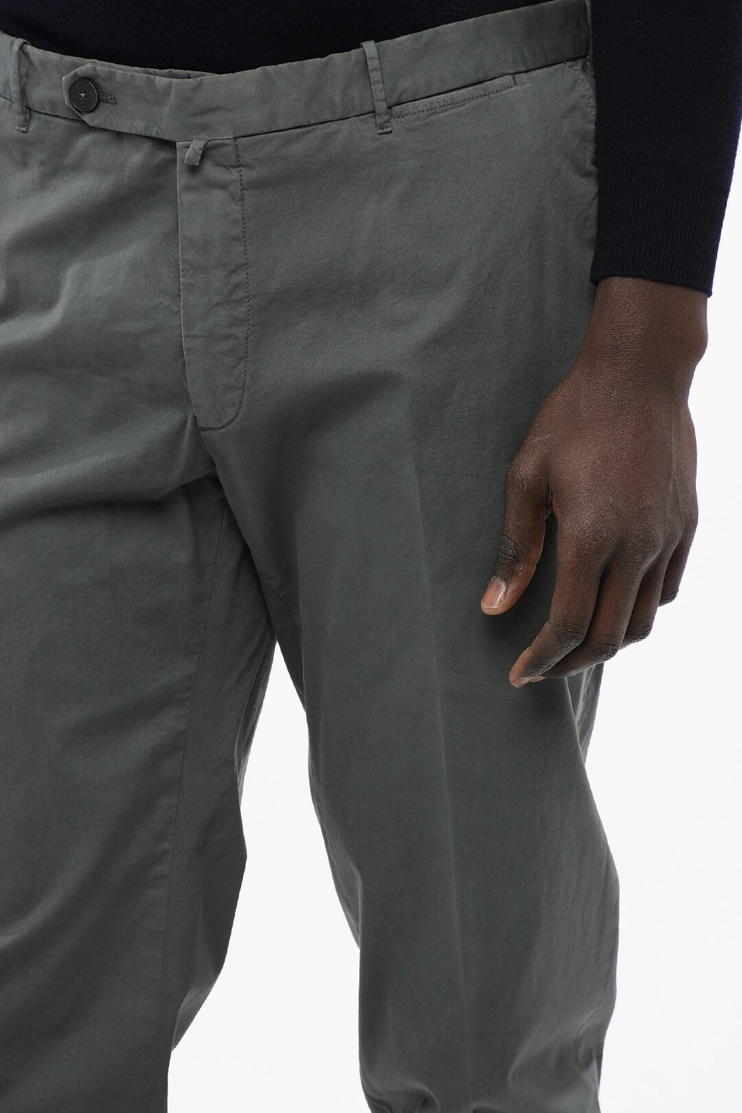 0950~Stretch Cotton Chino Pants with Belt Loops main image 0