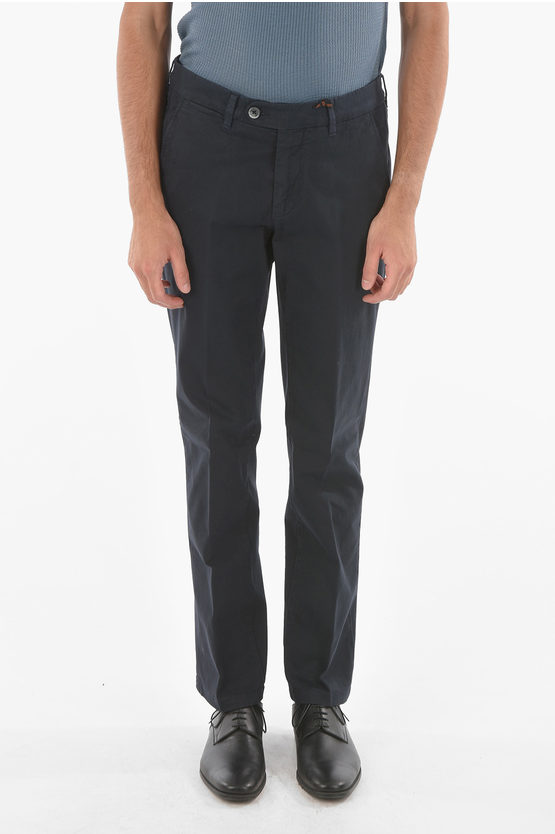 Corneliani Id Stretchy Cotton M Alga 426 Pants With Belt Loops