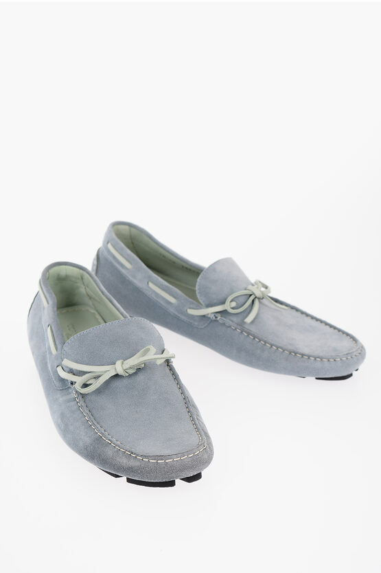 Shop Corneliani Id Suede Boat Deck Shoes