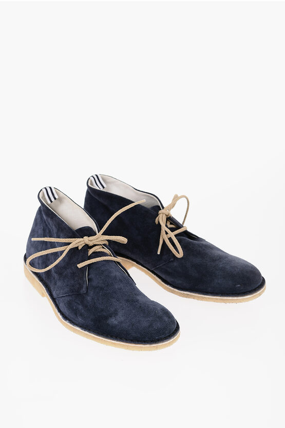 Shop Corneliani Id Suede Desert Boots With Crepe Sole