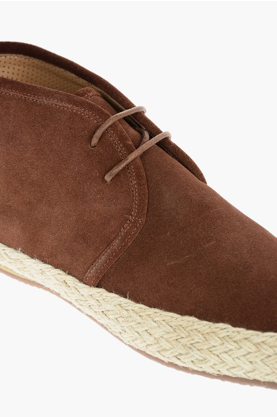 Corneliani Id Suede Leather Desert Boots With Jute Soles Men Glamood Outlet 9431