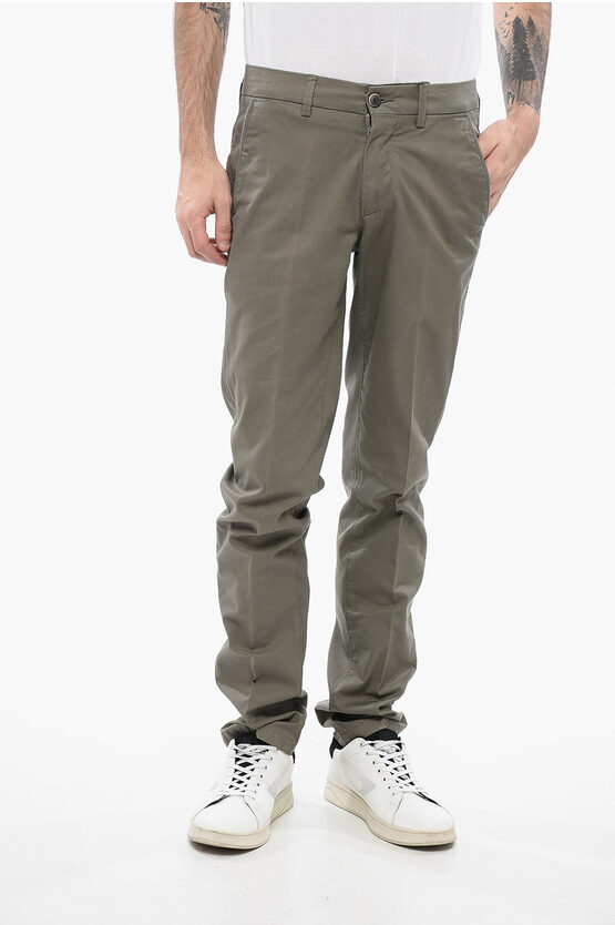 CORNELIANI ID TWILL COTTON CHINOS PANTS WITH BELT LOOPS 