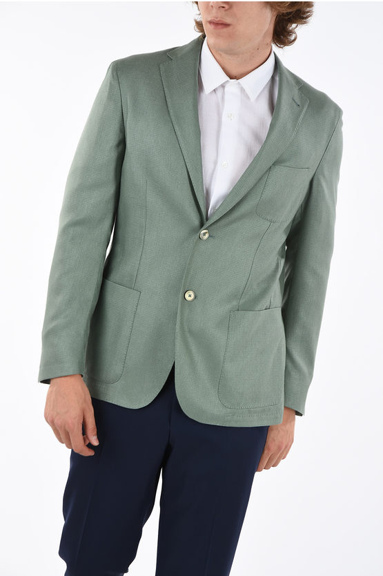 Corneliani Id Unlined Silk 2-button Blazer With Patch Pockets