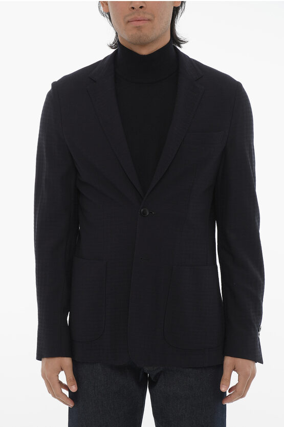 Corneliani Id Virgin Wool Blend Unlined Blazer In Black