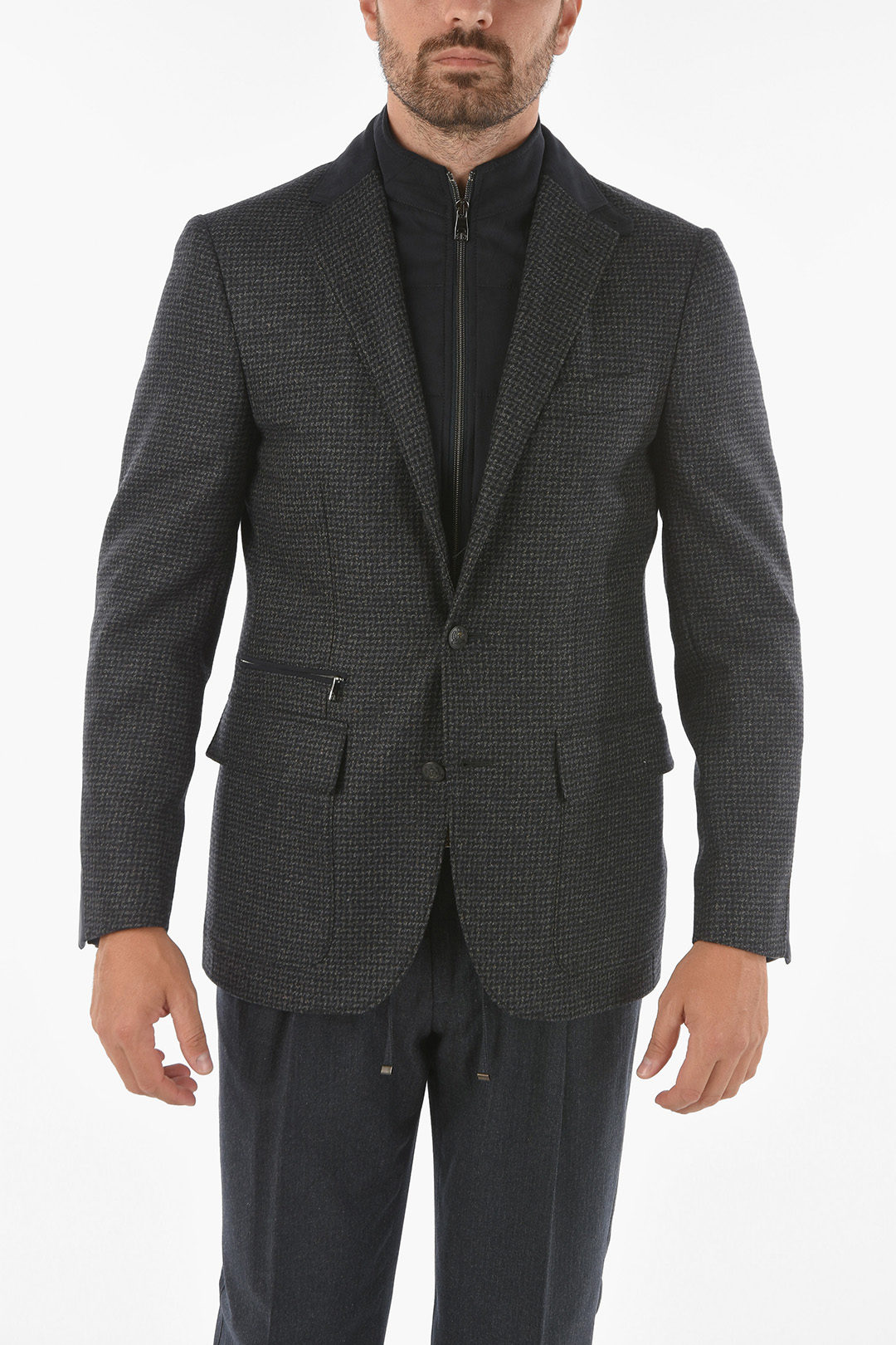 Corneliani ID Virgin Wool Cashmere IDENTITY Blazer with Removable