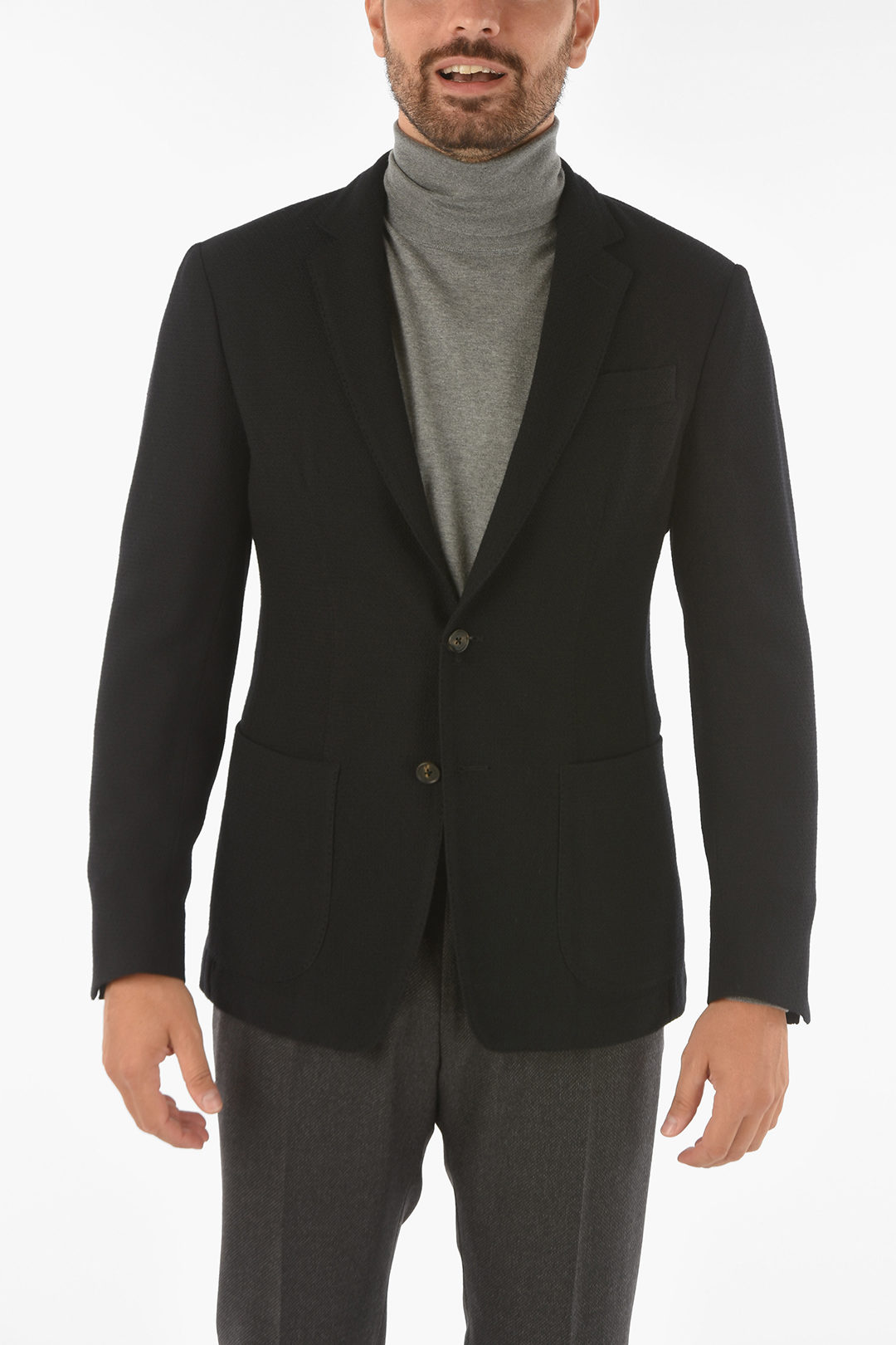 Corneliani ID virgin wool side vents blazer men - Glamood Outlet