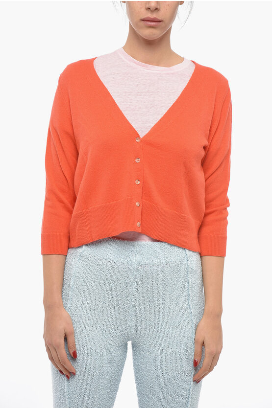 Chicca Lualdi Interchangeable Detail Cashmere Cardigan In Pink