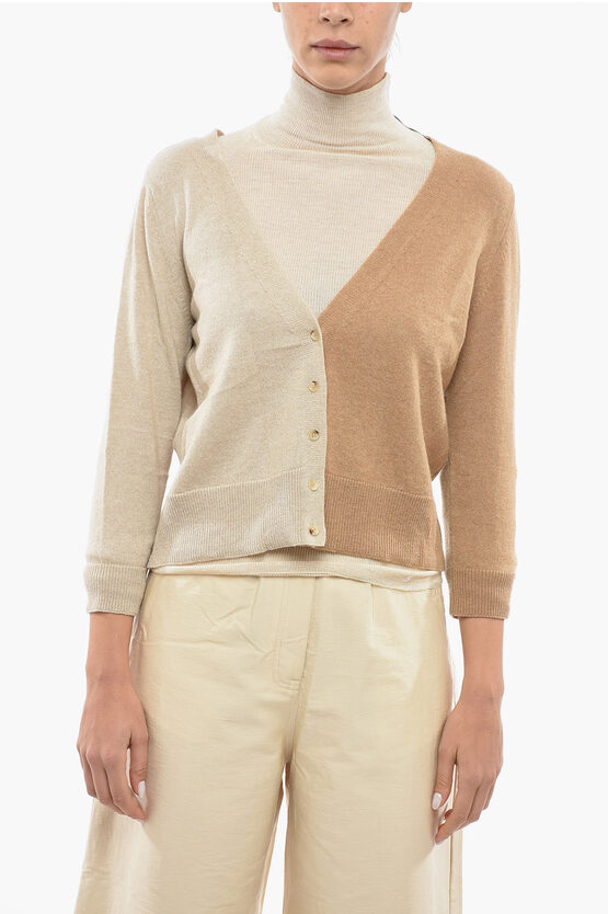 Chicca Lualdi Interchangeable Detail Cashmere Kendall Cardigan In White
