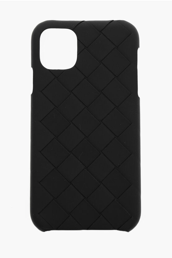 Bottega Veneta Intreccio Leather Iphone 11 Case In Black