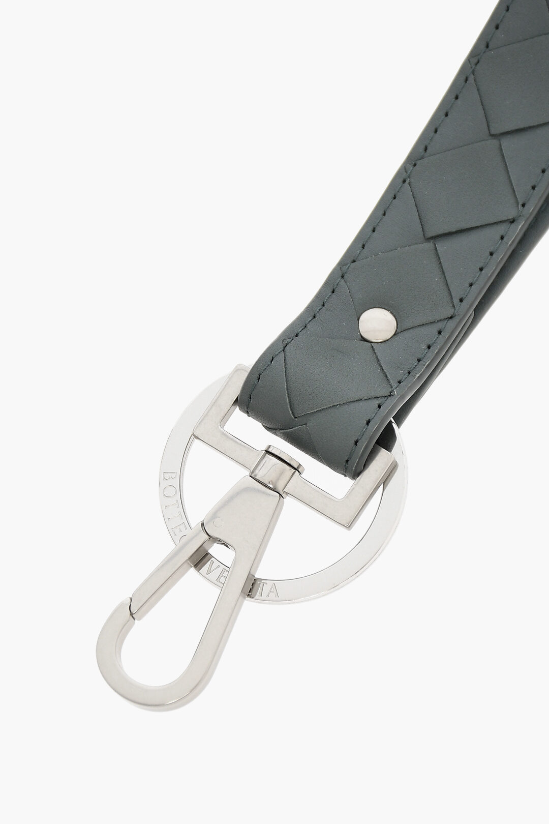 Bottega Veneta® Women's Intreccio Key Ring in Taupe Grey. Shop online now.