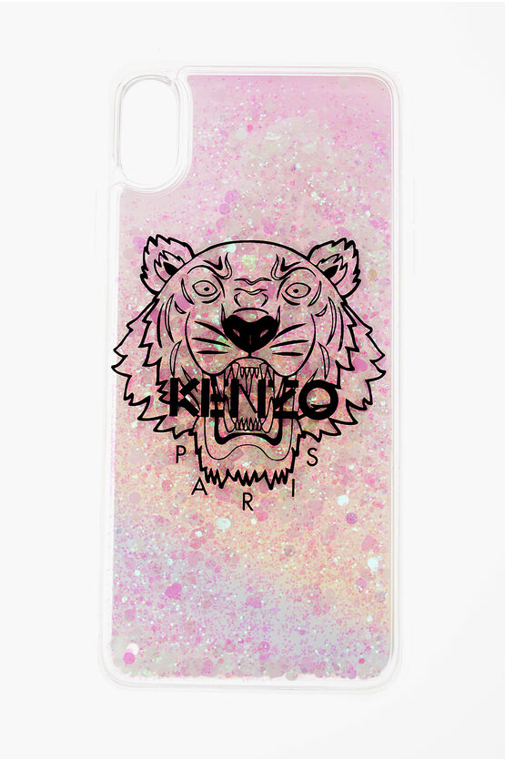 Kenzo Iphone Xs Max Hard Case With Flowing Liquid And Glitter In Pink