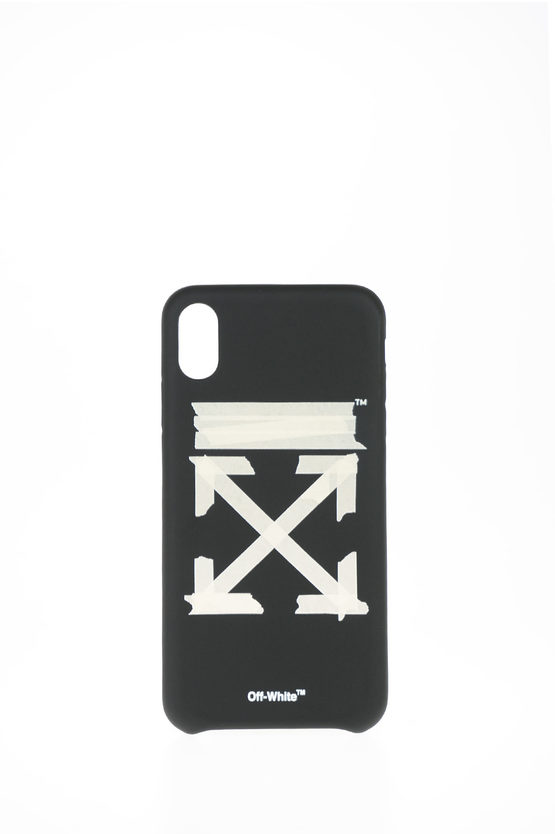 Shop Off-white Iphone Xs Max Tape Arrows Cover Case With Logo