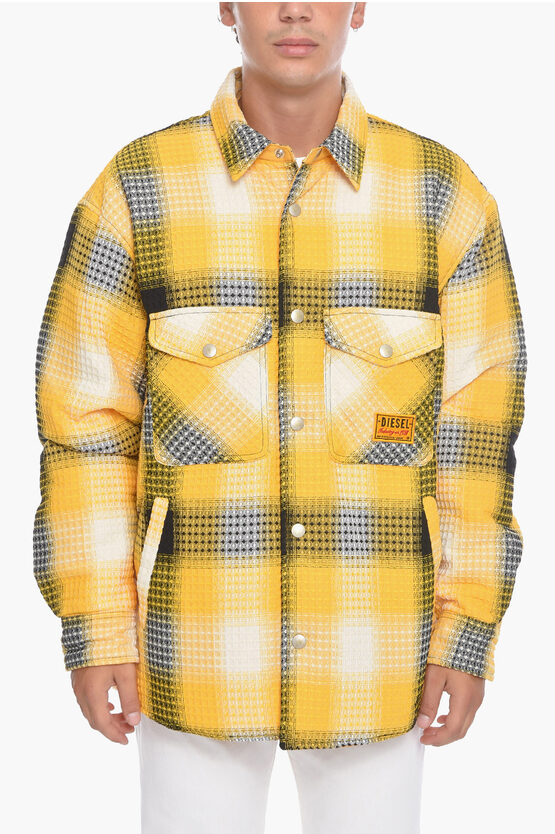 Diesel J-petter Reversible Jacket With Padding In Yellow