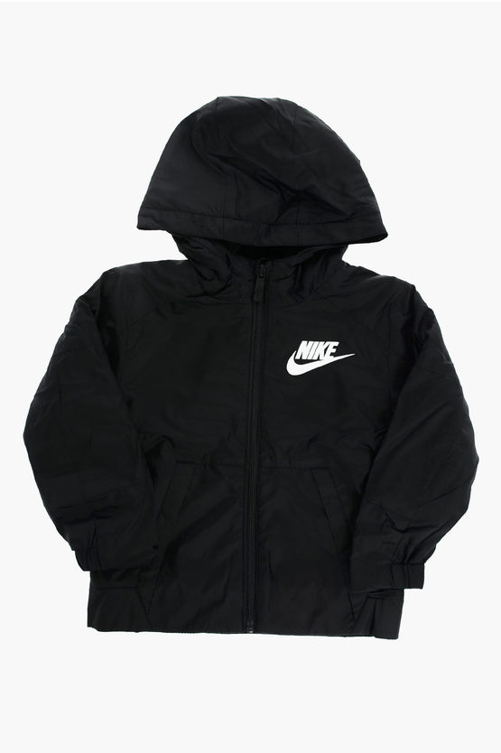 Jacke mit Kapuze und Logodruck