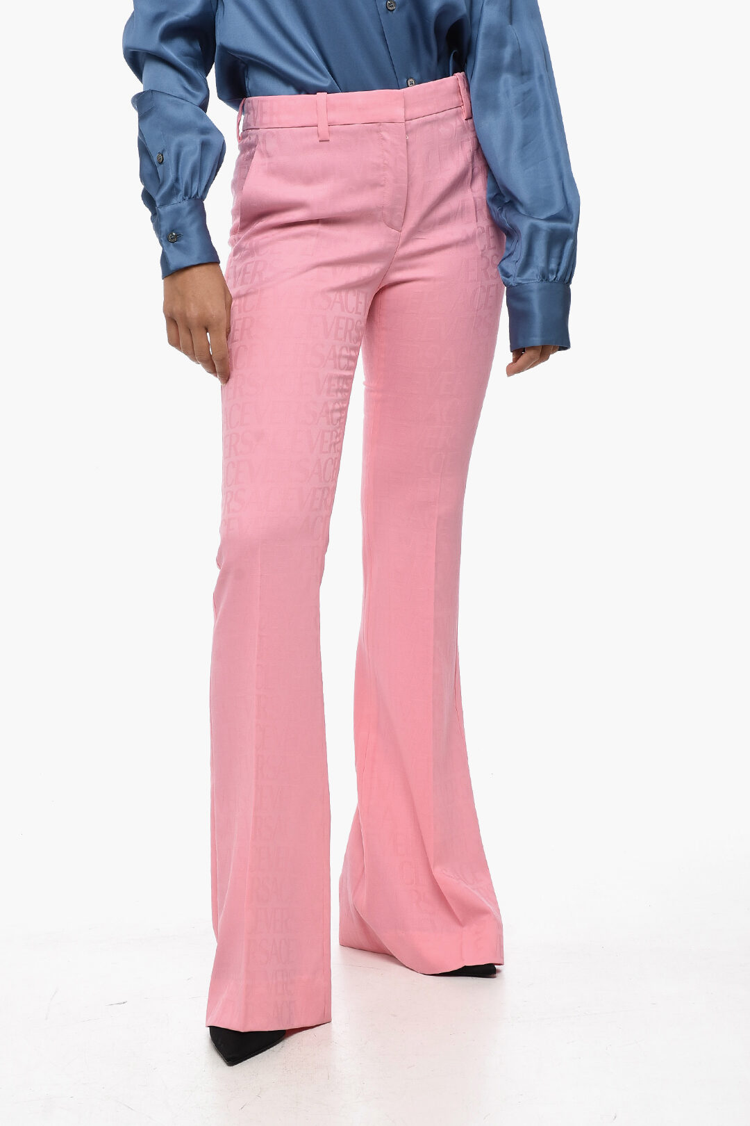 Versace Jacquard Allover Logo Pants women - Glamood Outlet