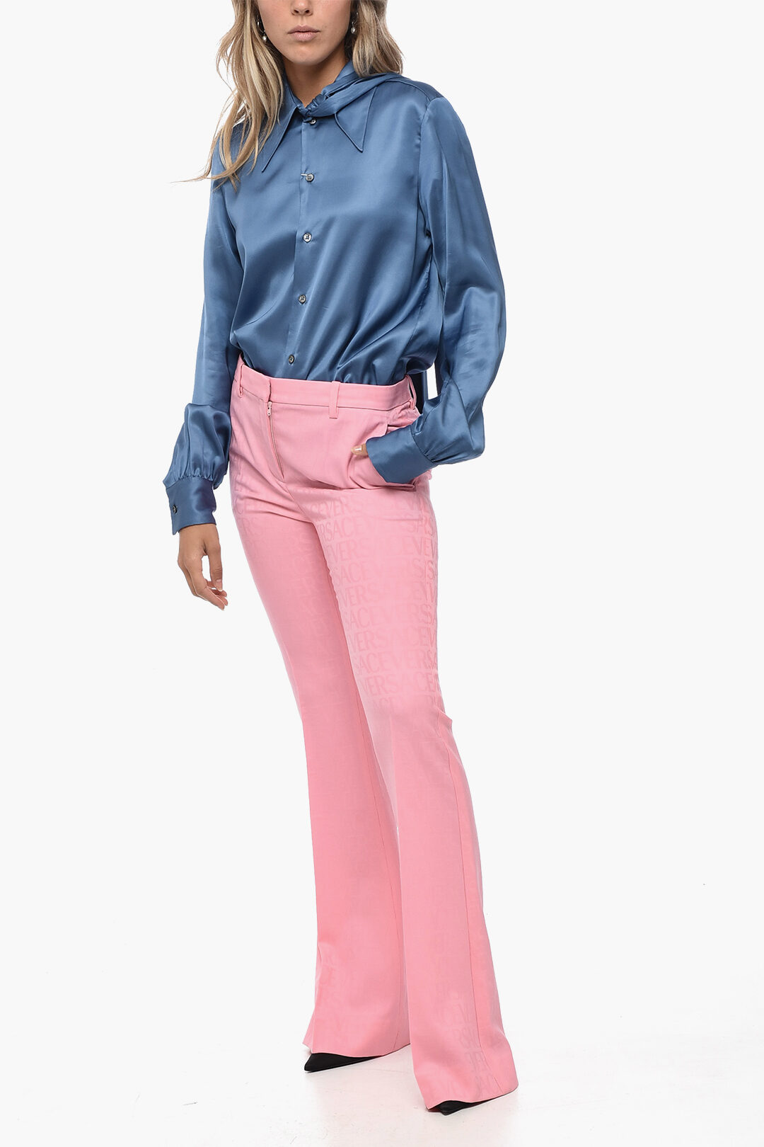 Versace Jacquard Allover Logo Pants women - Glamood Outlet