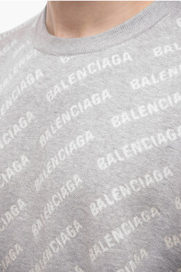 Balenciaga Brown All-Over Logo Patterned Satin Half Sleeve Shirt S  Balenciaga