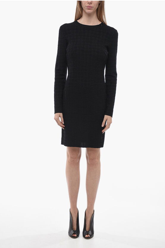 Shop Givenchy Jacquard Fabric Midi Dress With Monogram Motif